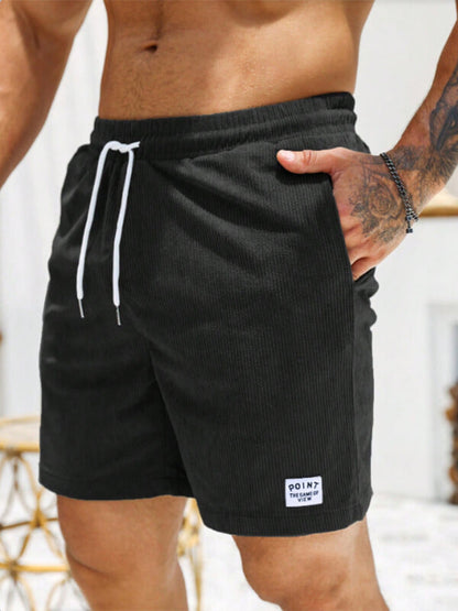 Men's corduroy texture casual resort style shorts