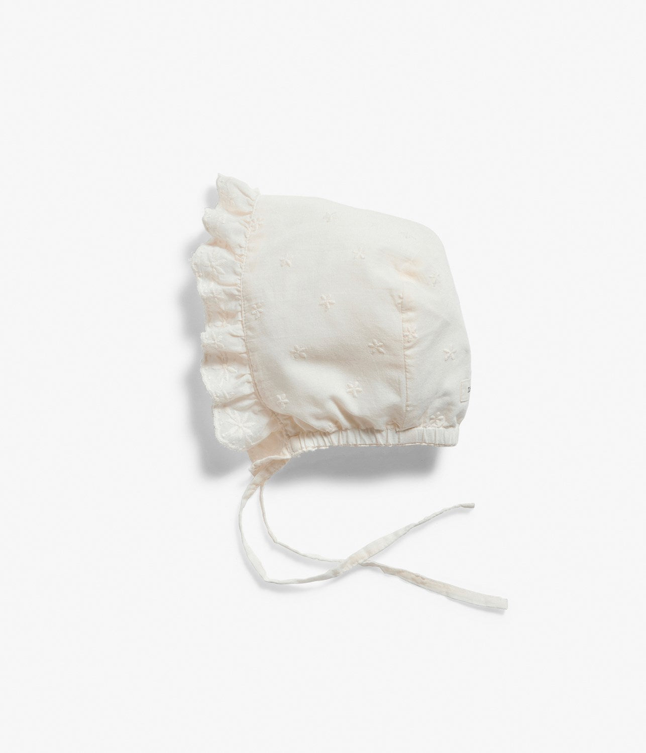 Baby white embroidered bonnet