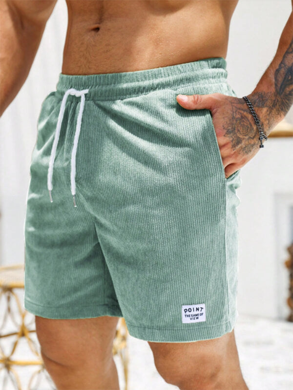 Men's corduroy texture casual resort style shorts