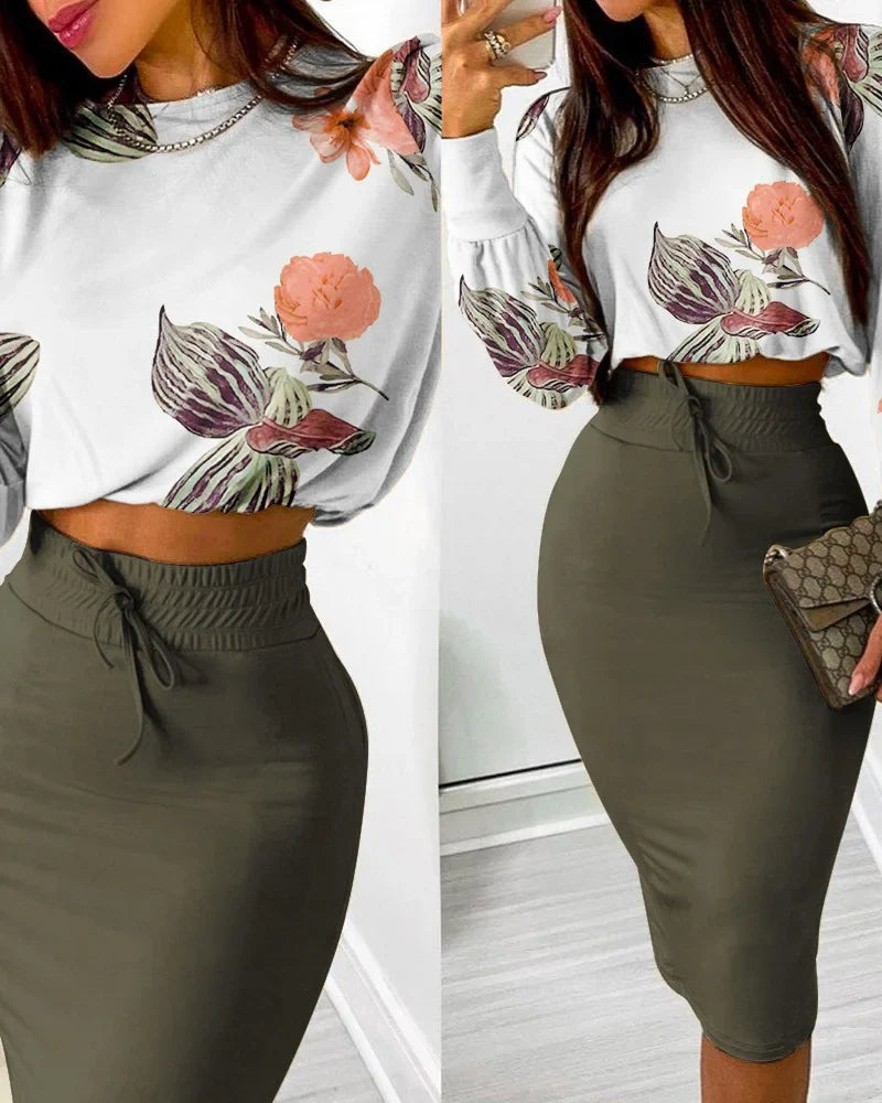 Crop Top & Bodycon Skirt Set