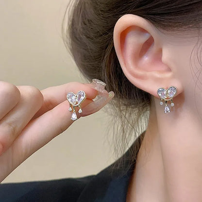 Crystal Flower Drop Earring