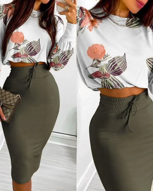 Crop Top & Bodycon Skirt Set