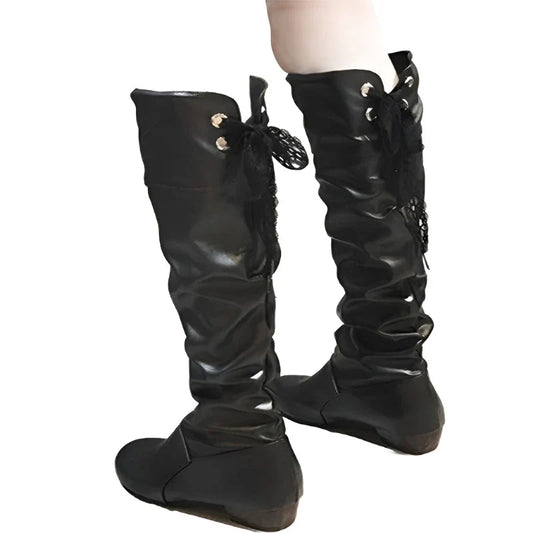 Pleated Knee Boots