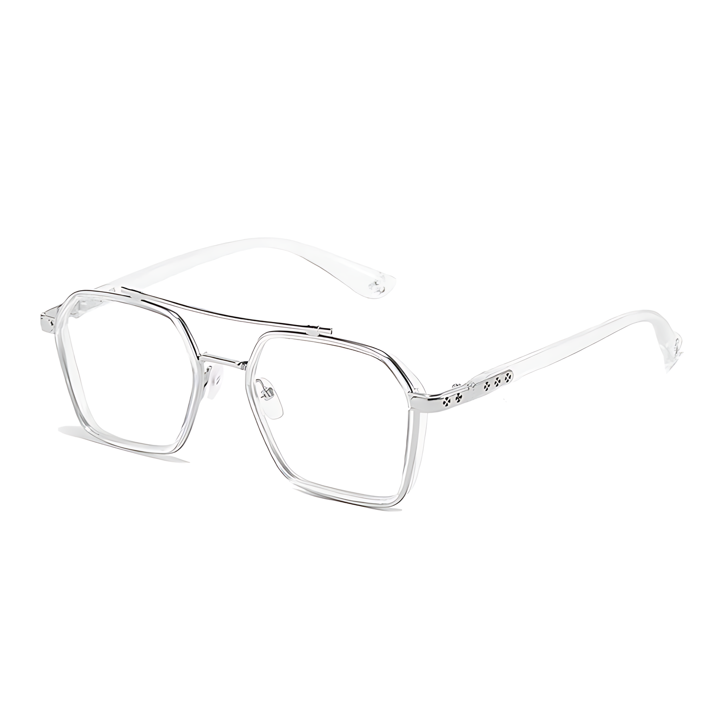 Clear Lens Eyewear Glasses: Square Frame and Blue Light Defense